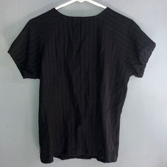 Woolrich Black textured light weight Button-Up Blouse XS #711 - Picture 5 of 7